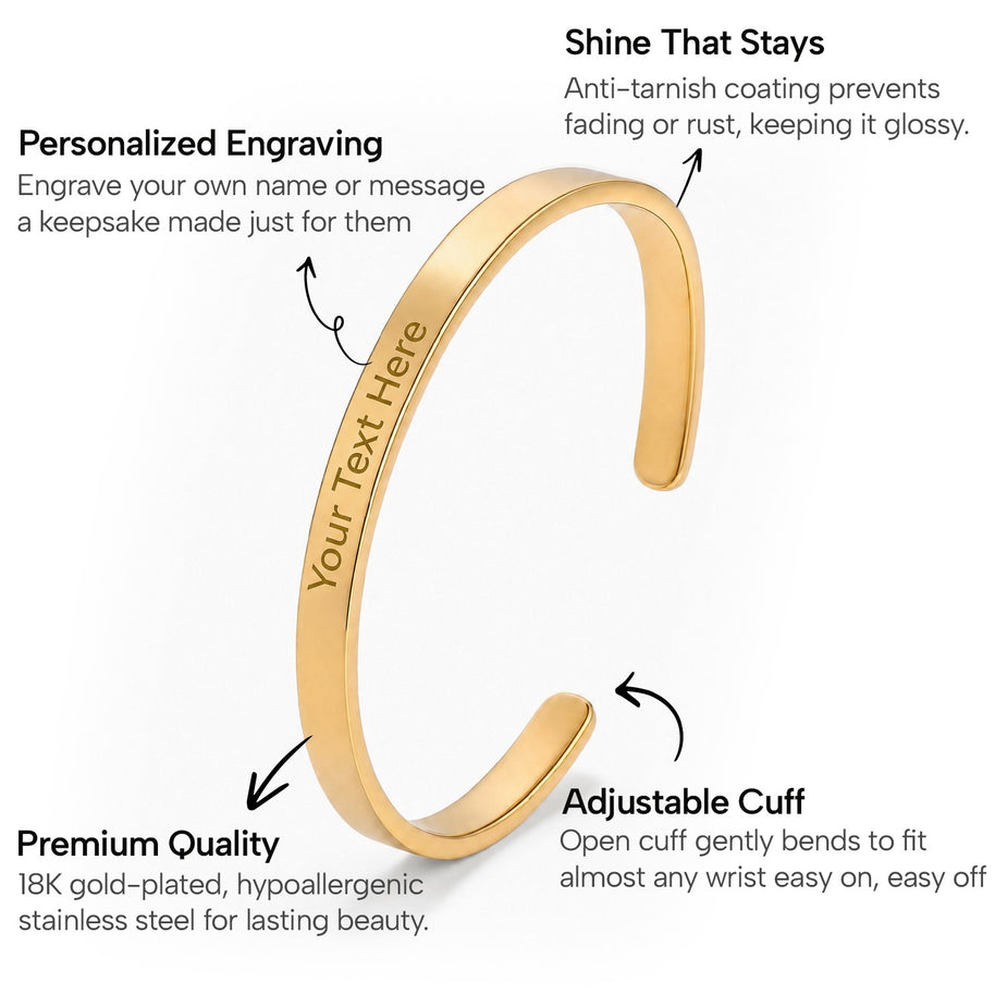 To My Daughter With Heartfelt Message - Engraved Cuff Bangle For Daughter - Pages Of My Life
