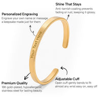 To My Daughter With Heartfelt Message - Engraved Cuff Bangle For Daughter - Pages Of My Life