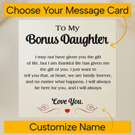 To My Bonus Daughter Bracelet From Mom With Message Card - Always Be Here