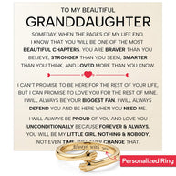 To My Granddaughter With Heartfelt Message - Engraved Hug Ring For Granddaughter - Forever Linked Together