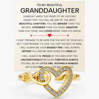 To My Granddaughter Ring Infinity Hearts With Heartfelt Message - Unique Jewelry For Granddaughter - Always Defend You