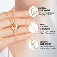 To My Bonus Daughter Necklace  With Heartfelt Message - Unique Jewelry For Bonus Daughter - Love and Light