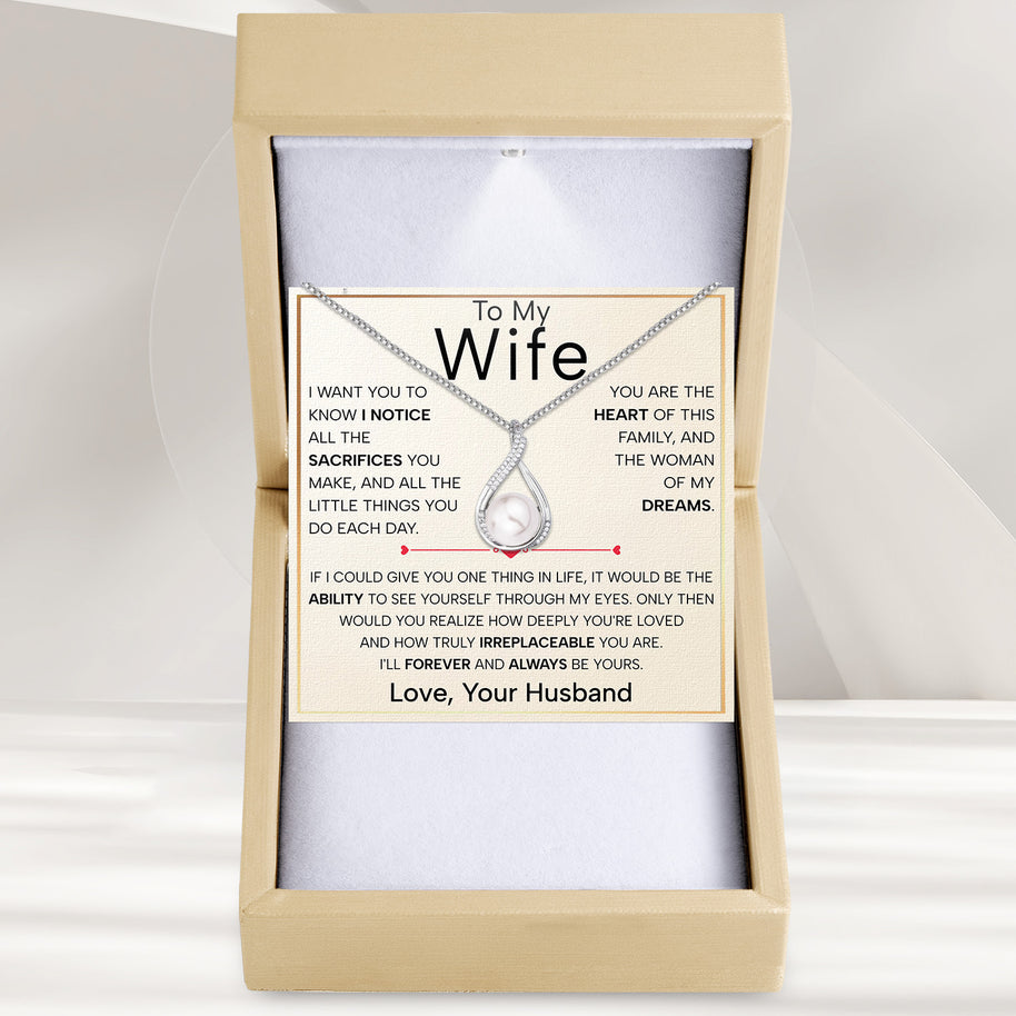 Sparkling Pearl Pendant Necklace for Wife – A Gift of Timeless Love - Forever and Always