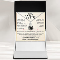 Sparkling Black Pearl Pendant Necklace for Wife – A Gift of Timeless Love - Forever and Always