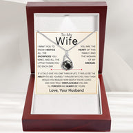 Sparkling Black Pearl Pendant Necklace for Wife – A Gift of Timeless Love - Forever and Always