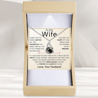 Sparkling Black Pearl Pendant Necklace for Wife – A Gift of Timeless Love - Forever and Always
