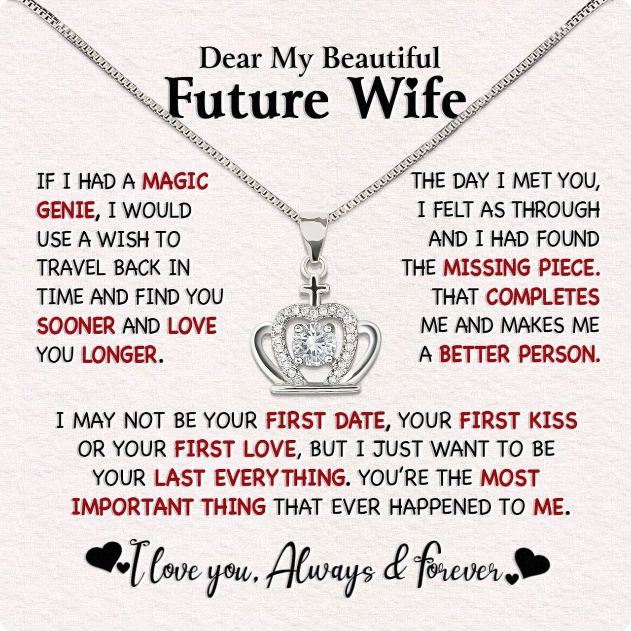 Future Wife Necklace: To My Forever Love, A Timeless Reminder