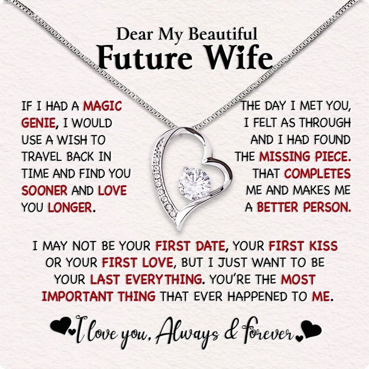 Future Wife Necklace: To My Forever Love, A Timeless Reminder