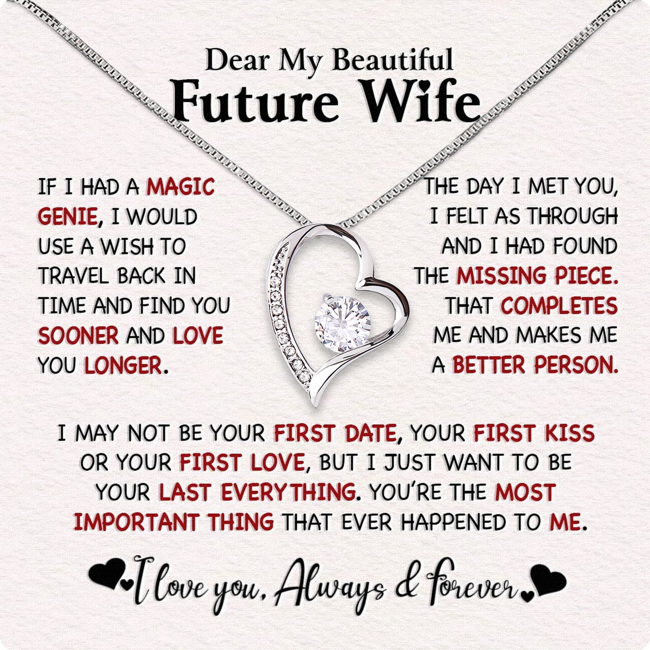 Future Wife Necklace: To My Forever Love, A Timeless Reminder