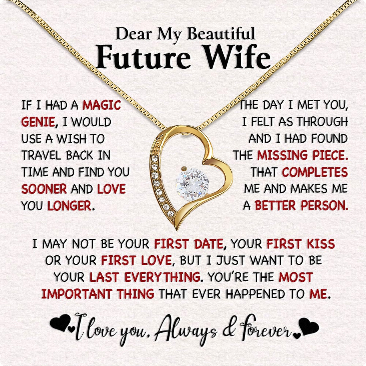 Future Wife Necklace: To My Forever Love, A Timeless Reminder