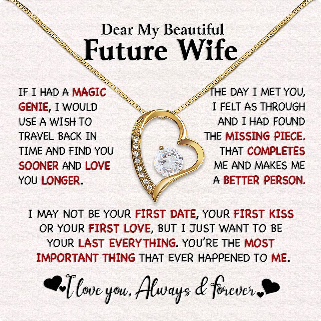 Future Wife Necklace: To My Forever Love, A Timeless Reminder