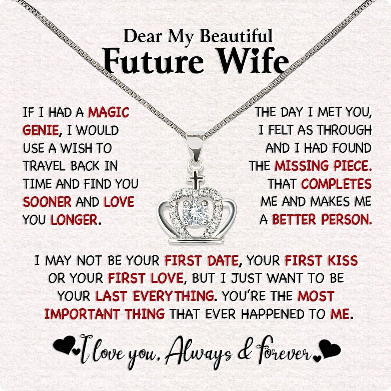 Future Wife Necklace: To My Forever Love, A Timeless Reminder