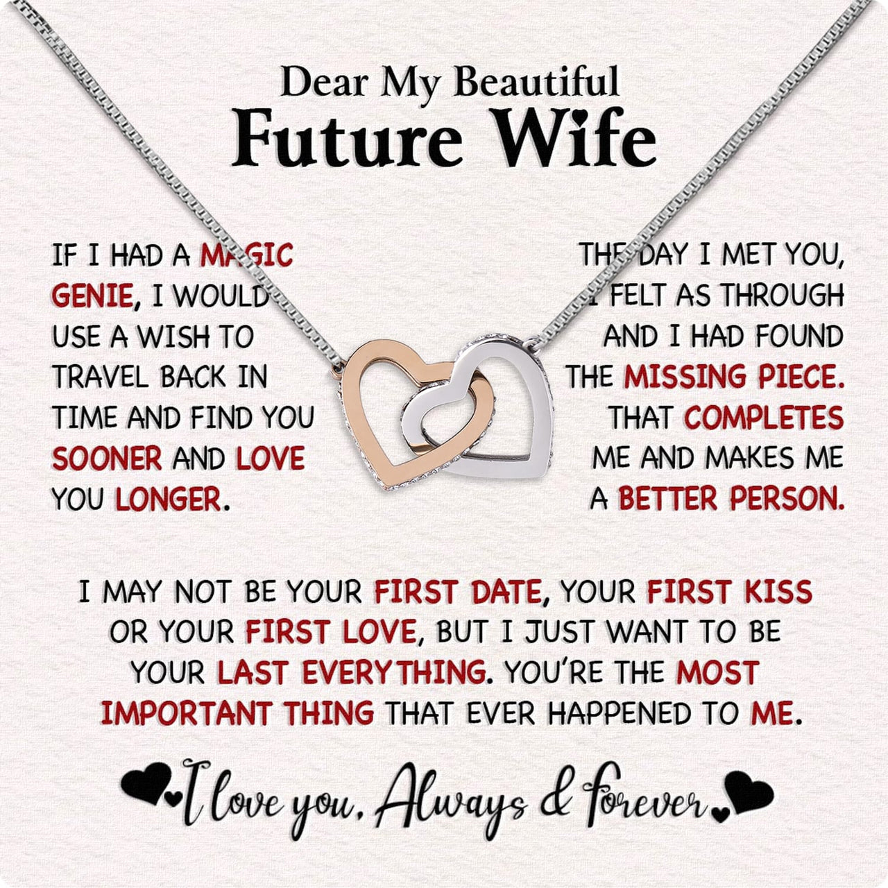 Future Wife Necklace: To My Forever Love, A Timeless Reminder