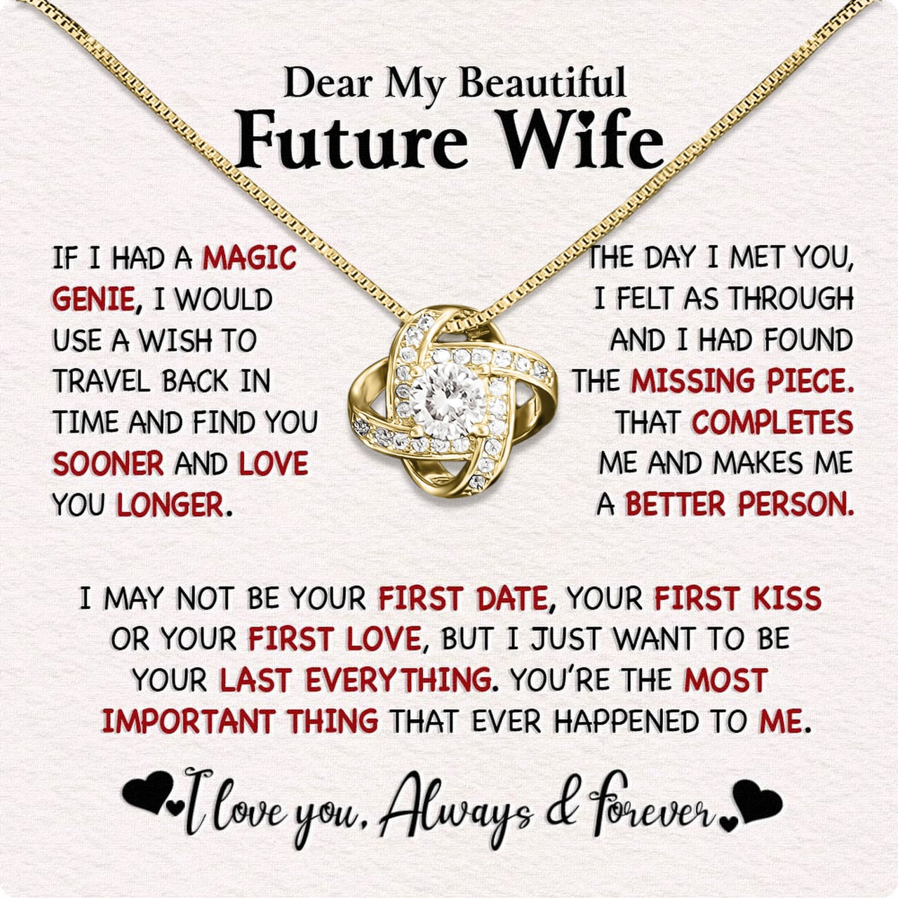 Future Wife Necklace: To My Forever Love, A Timeless Reminder