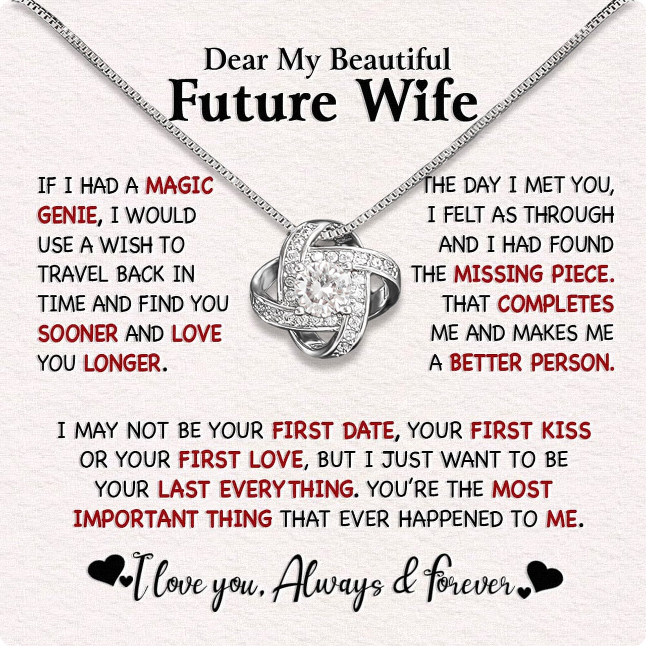 Future Wife Necklace: To My Forever Love, A Timeless Reminder