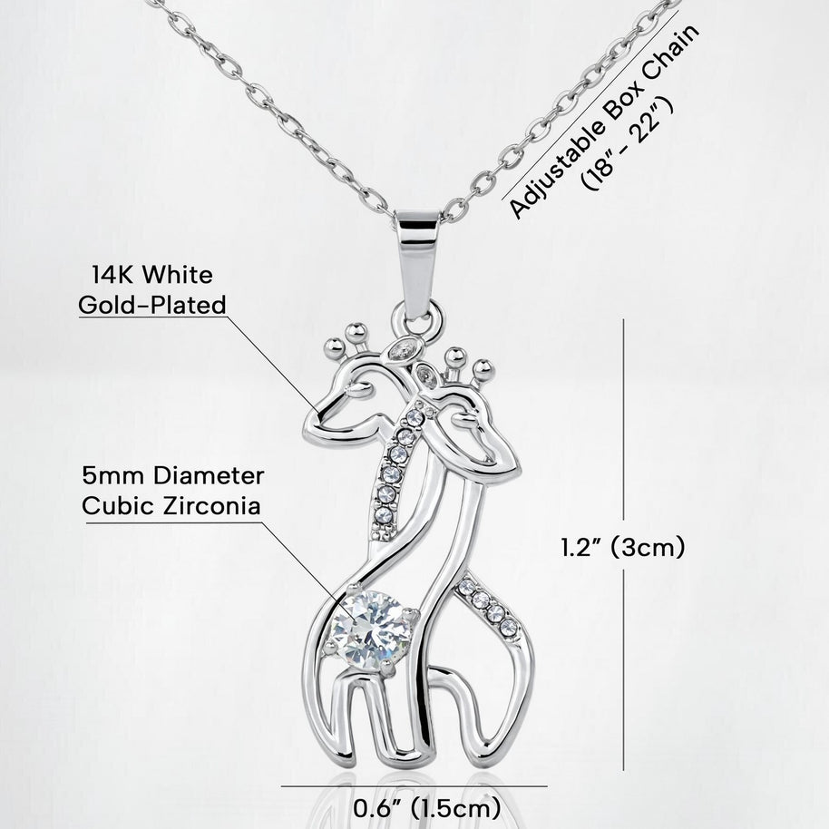 To My Daughter With Heartfelt Message - Giraffe Necklace For Daughter From Dad - My Baby Girl