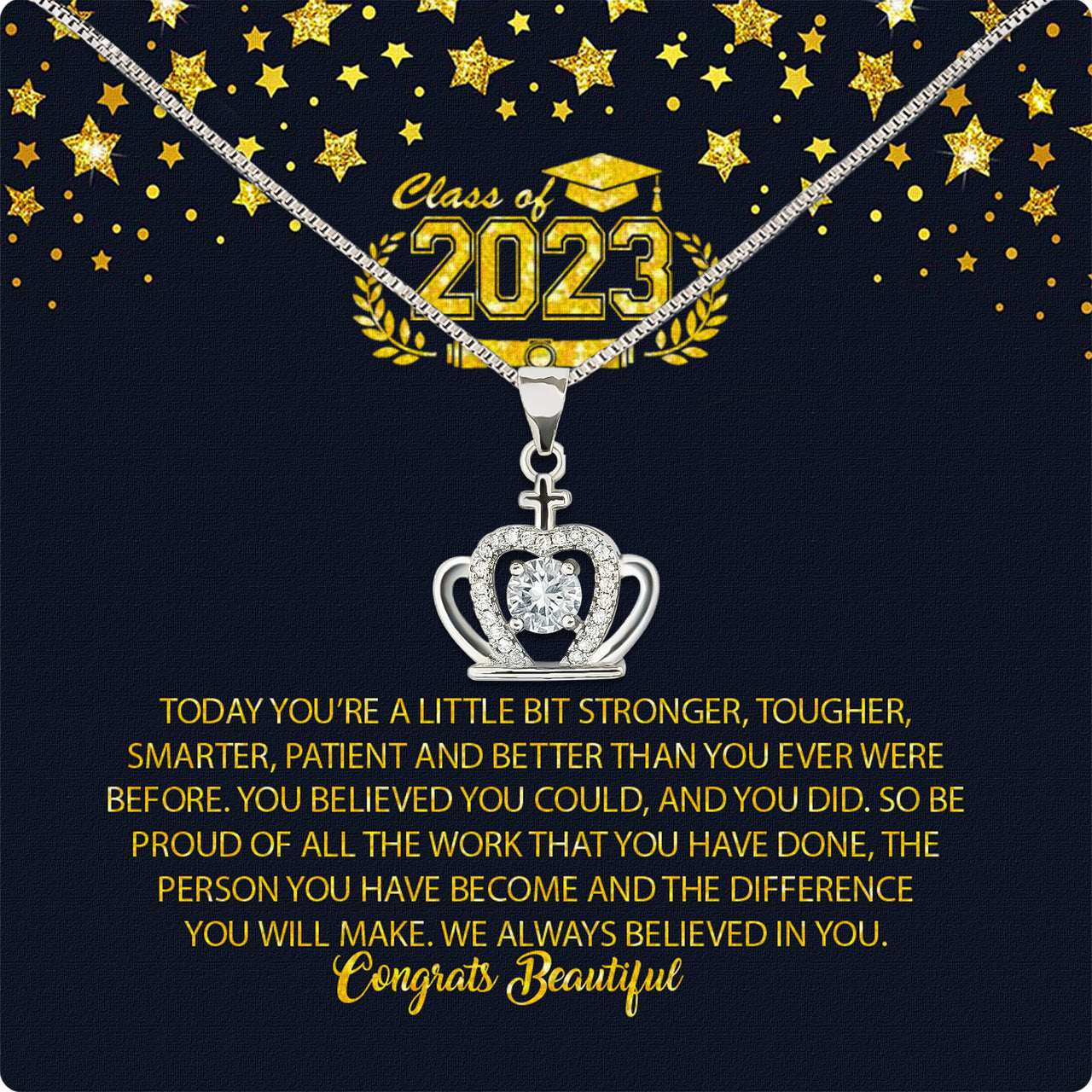 Graduation Day Personalized Message Card Necklace