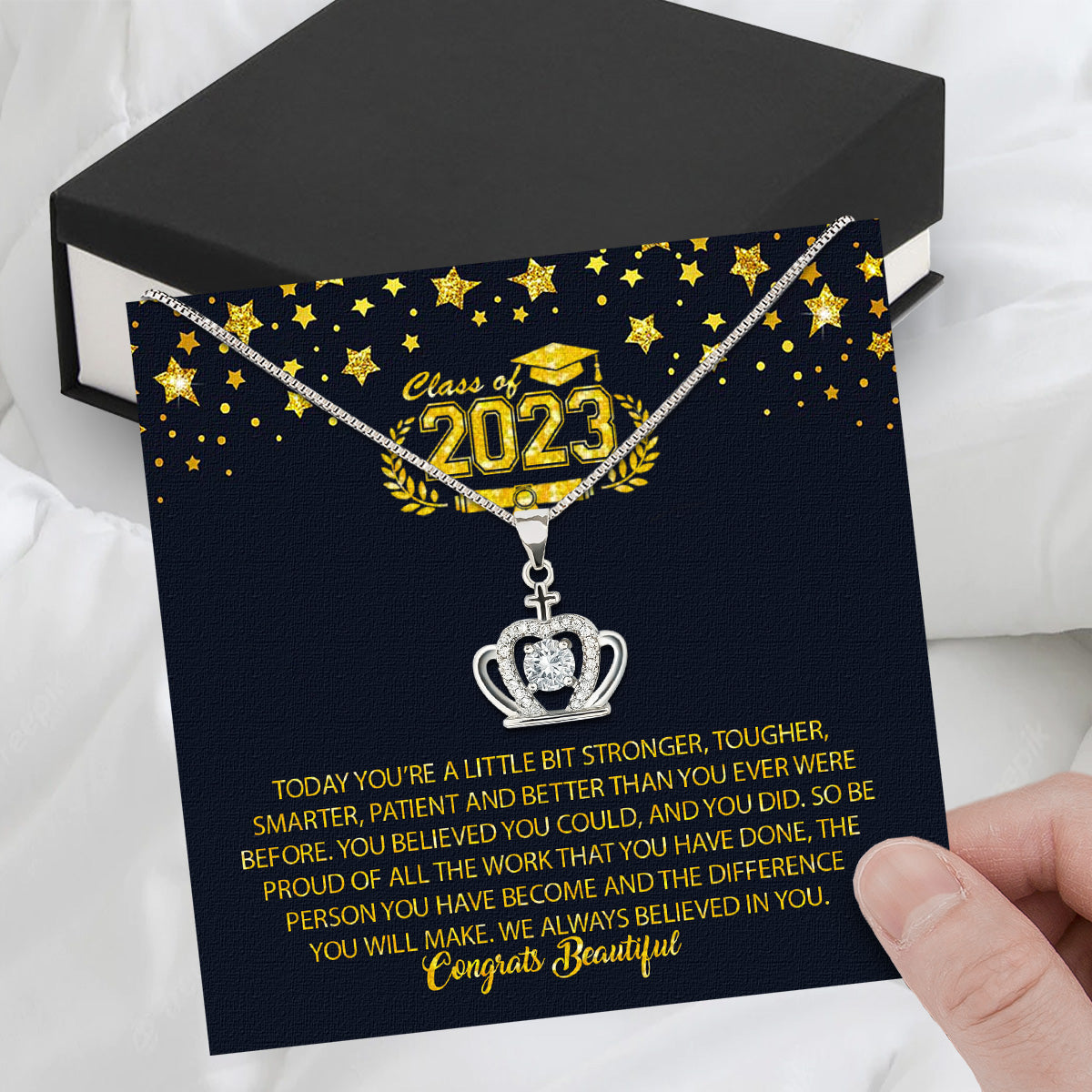 Graduation Day Personalized Message Card Necklace