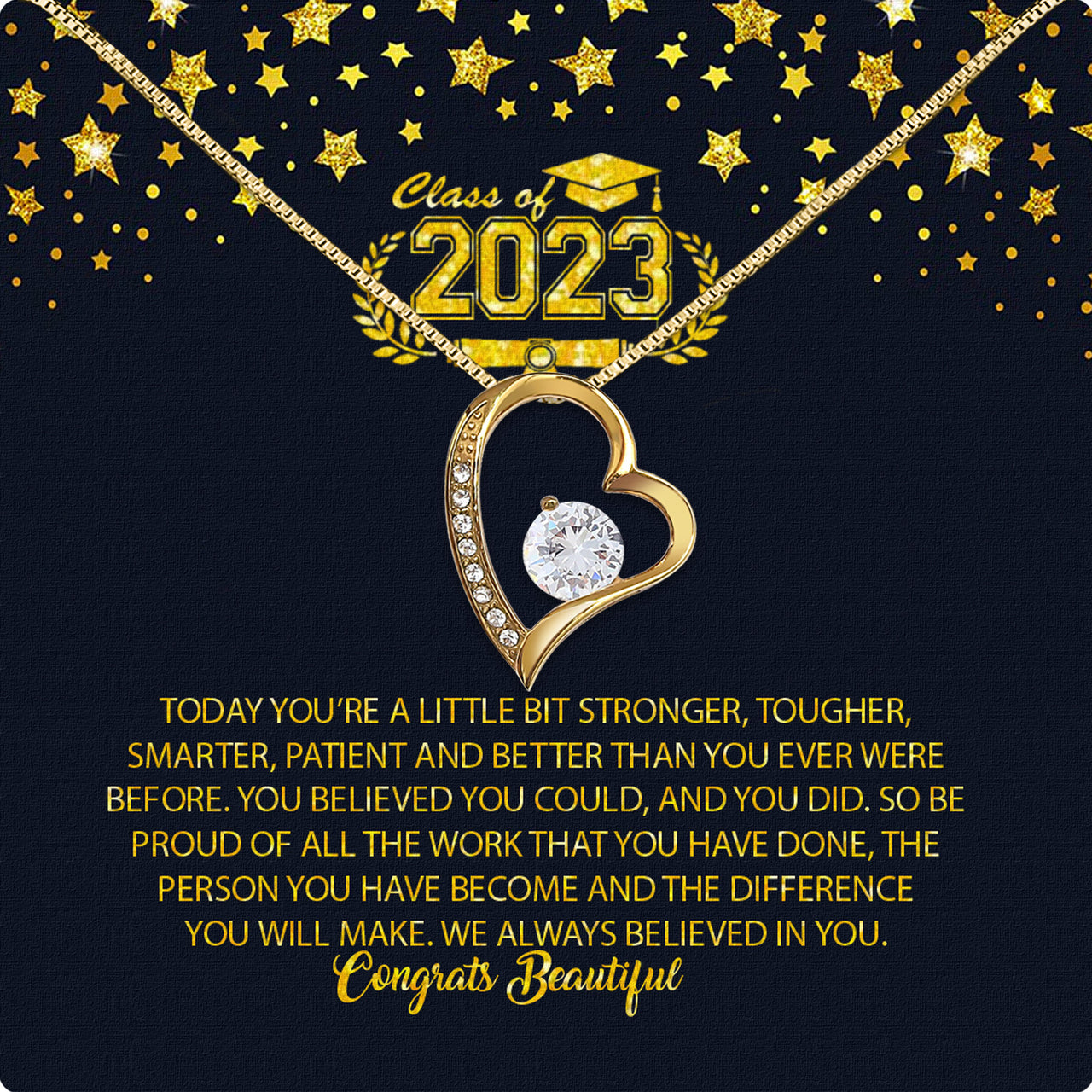 Graduation Day Personalized Message Card Necklace