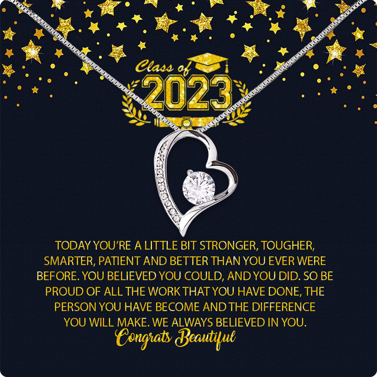 Graduation Day Personalized Message Card Necklace