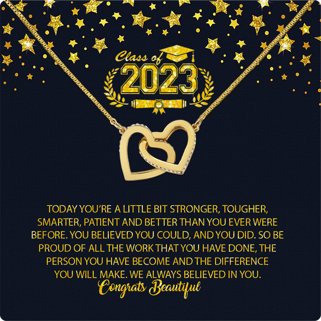 Graduation Day Personalized Message Card Necklace