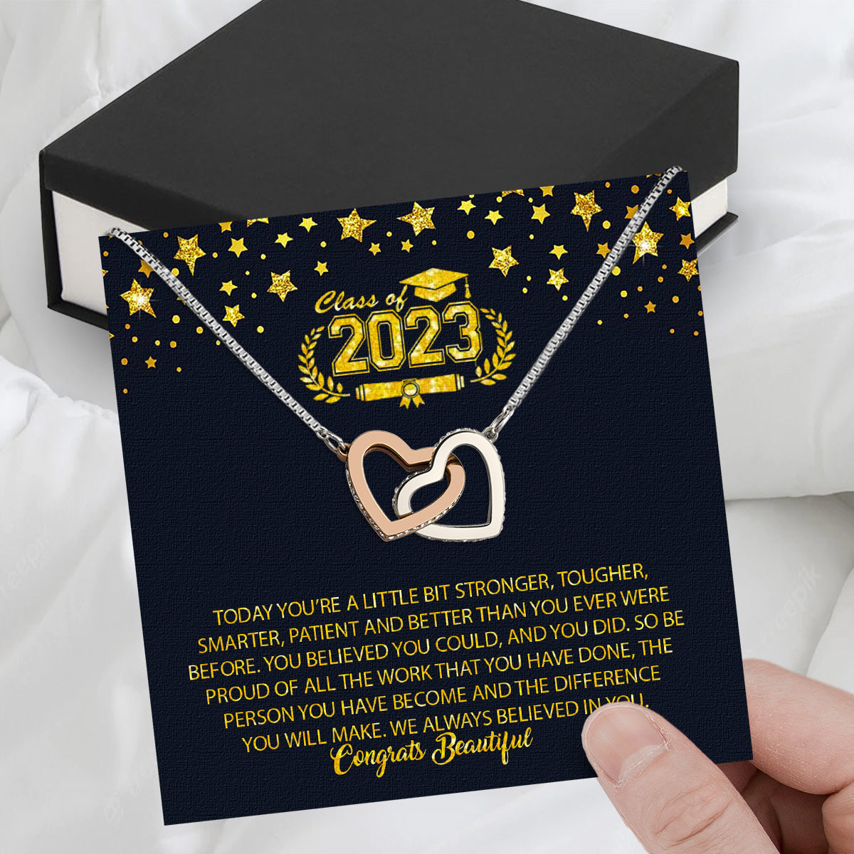 Graduation Day Personalized Message Card Necklace