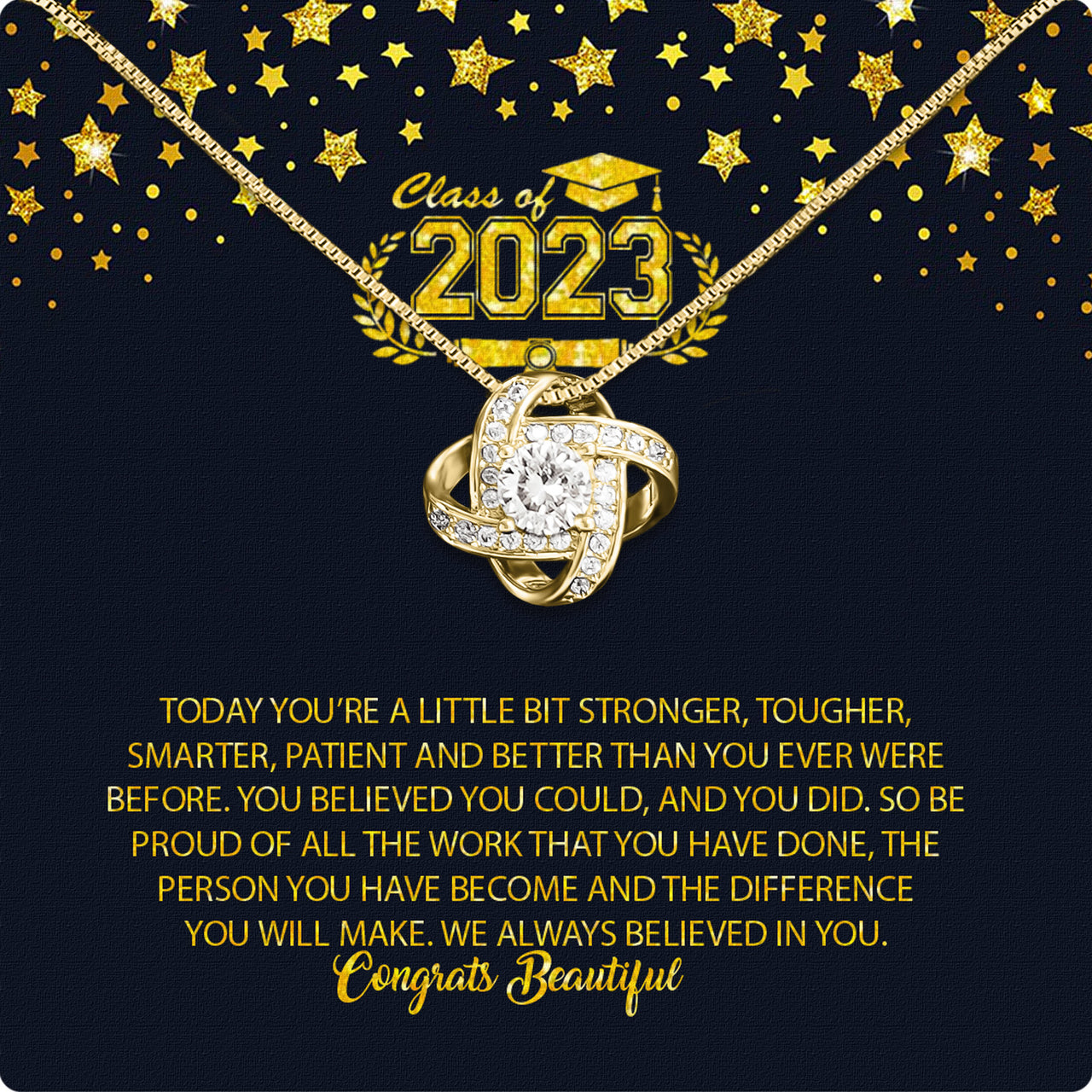 Graduation Day Personalized Message Card Necklace