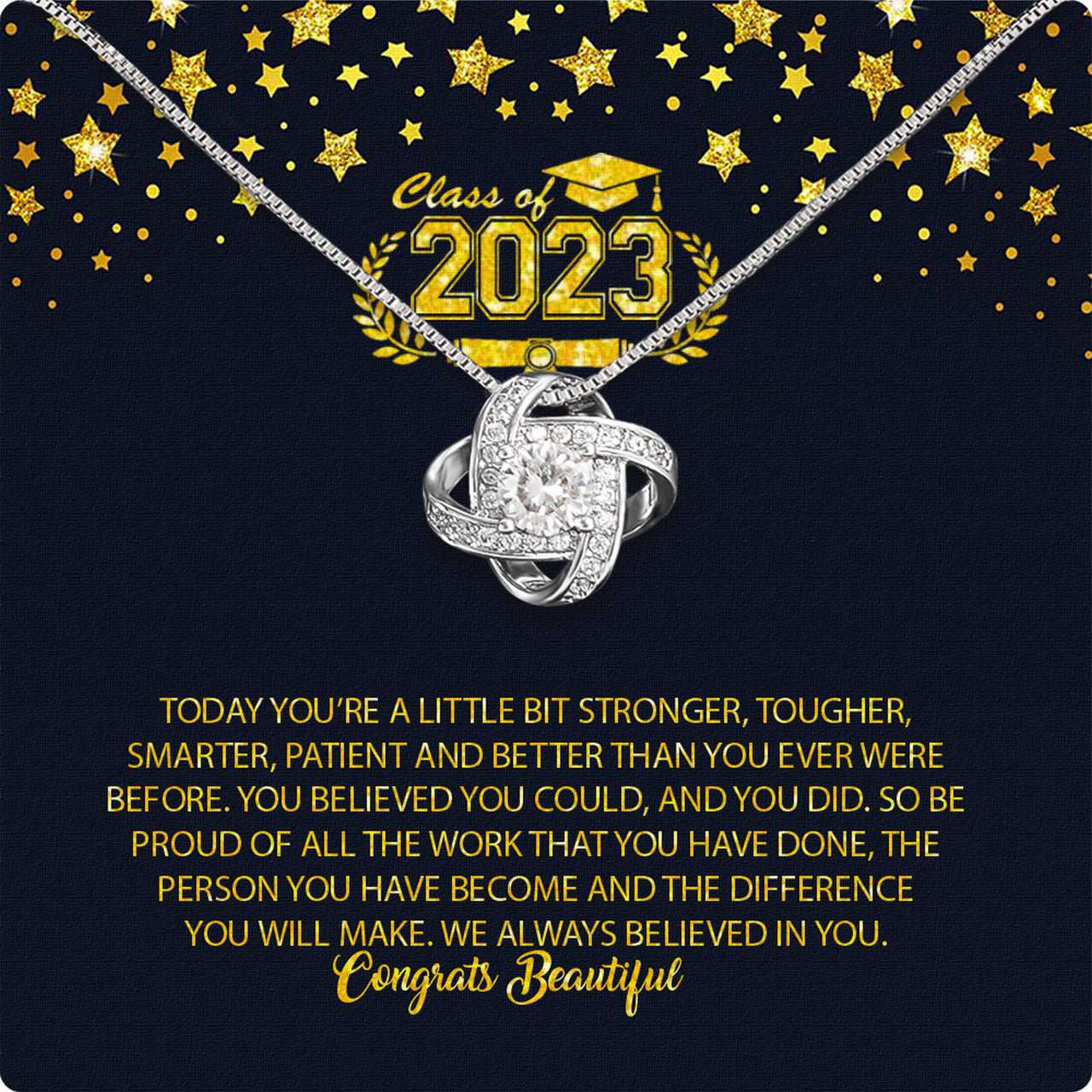 Graduation Day Personalized Message Card Necklace