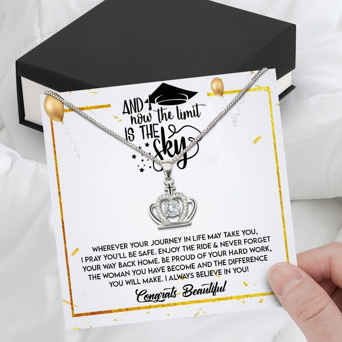 Graduation Day Personalized Message Card Necklace