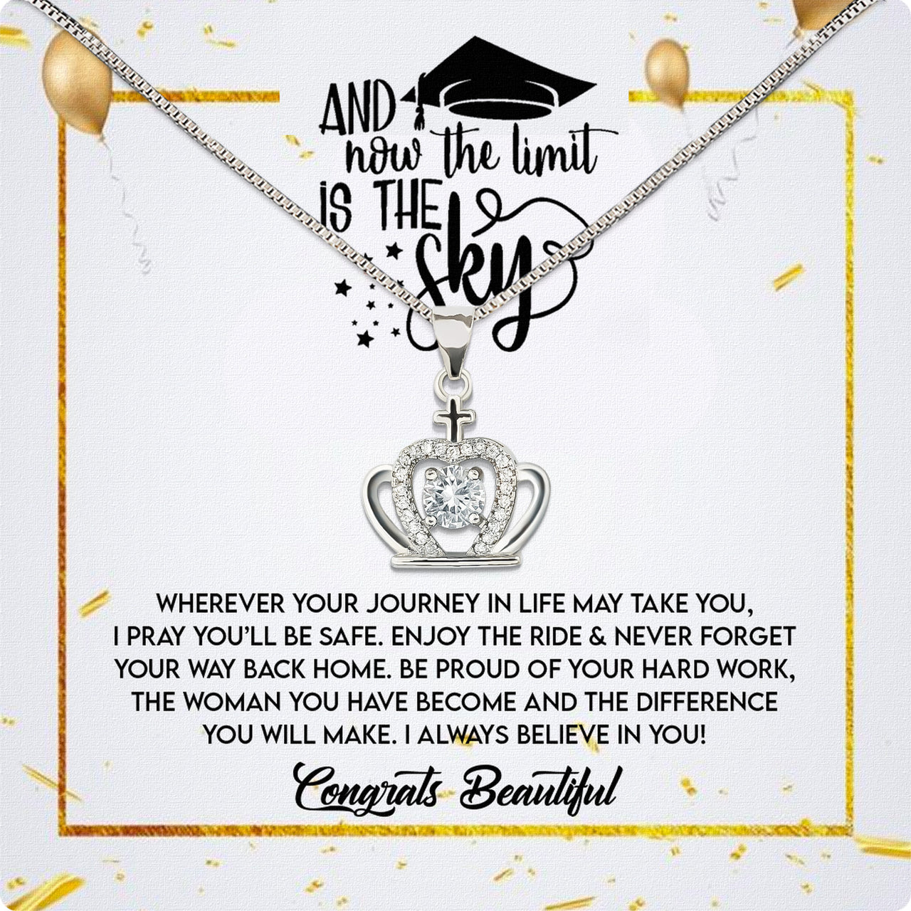 Graduation Day Personalized Message Card Necklace