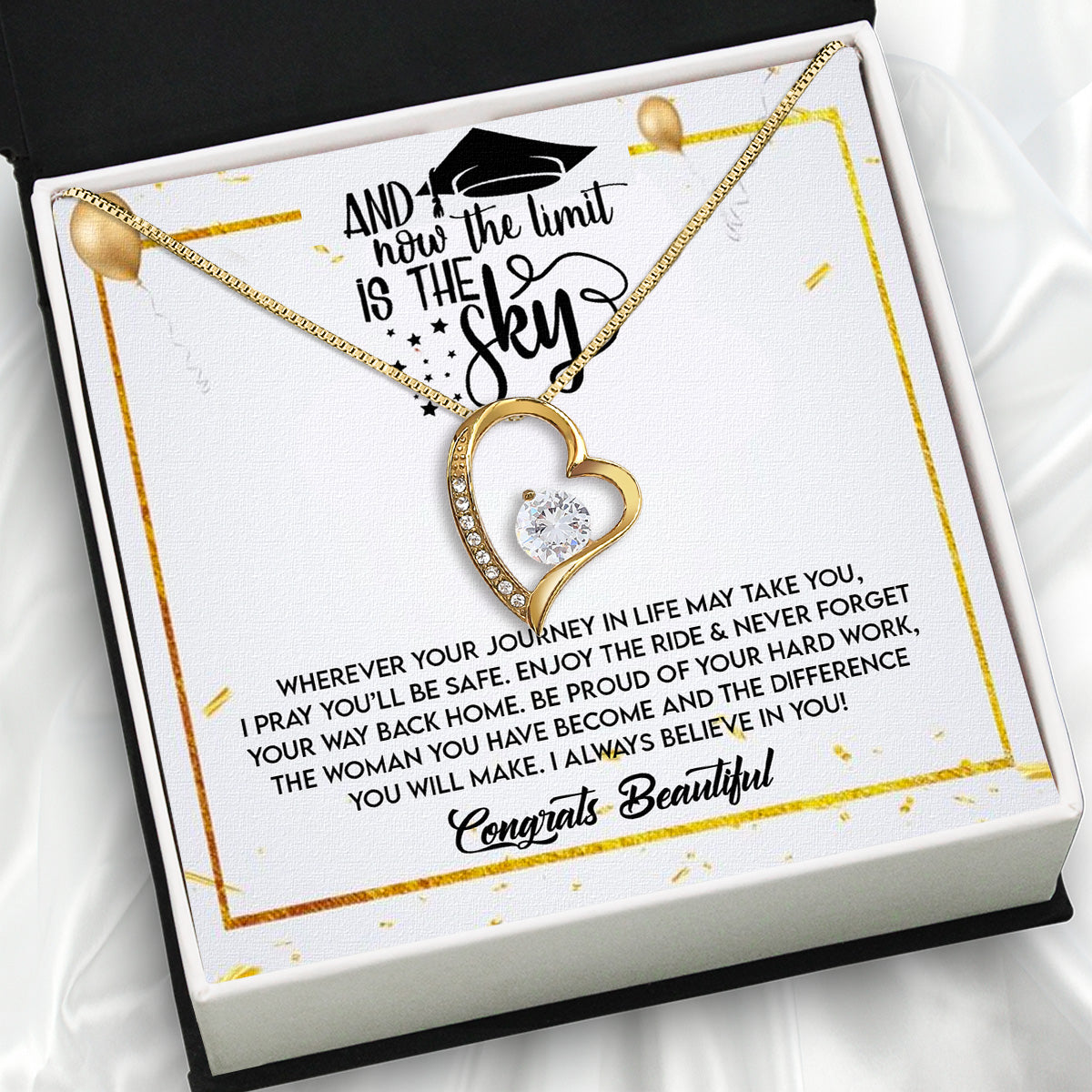 Graduation Day Personalized Message Card Necklace