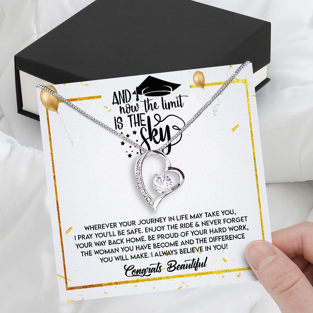 Graduation Day Personalized Message Card Necklace