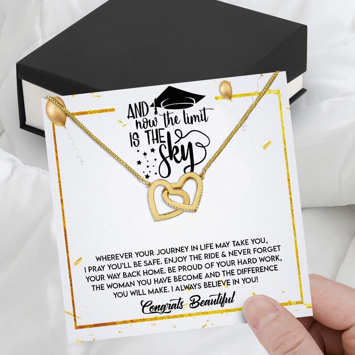 Graduation Day Personalized Message Card Necklace