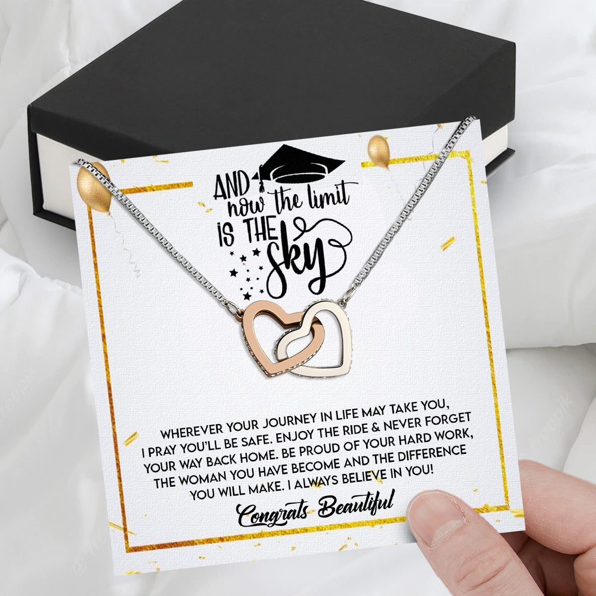 Graduation Day Personalized Message Card Necklace