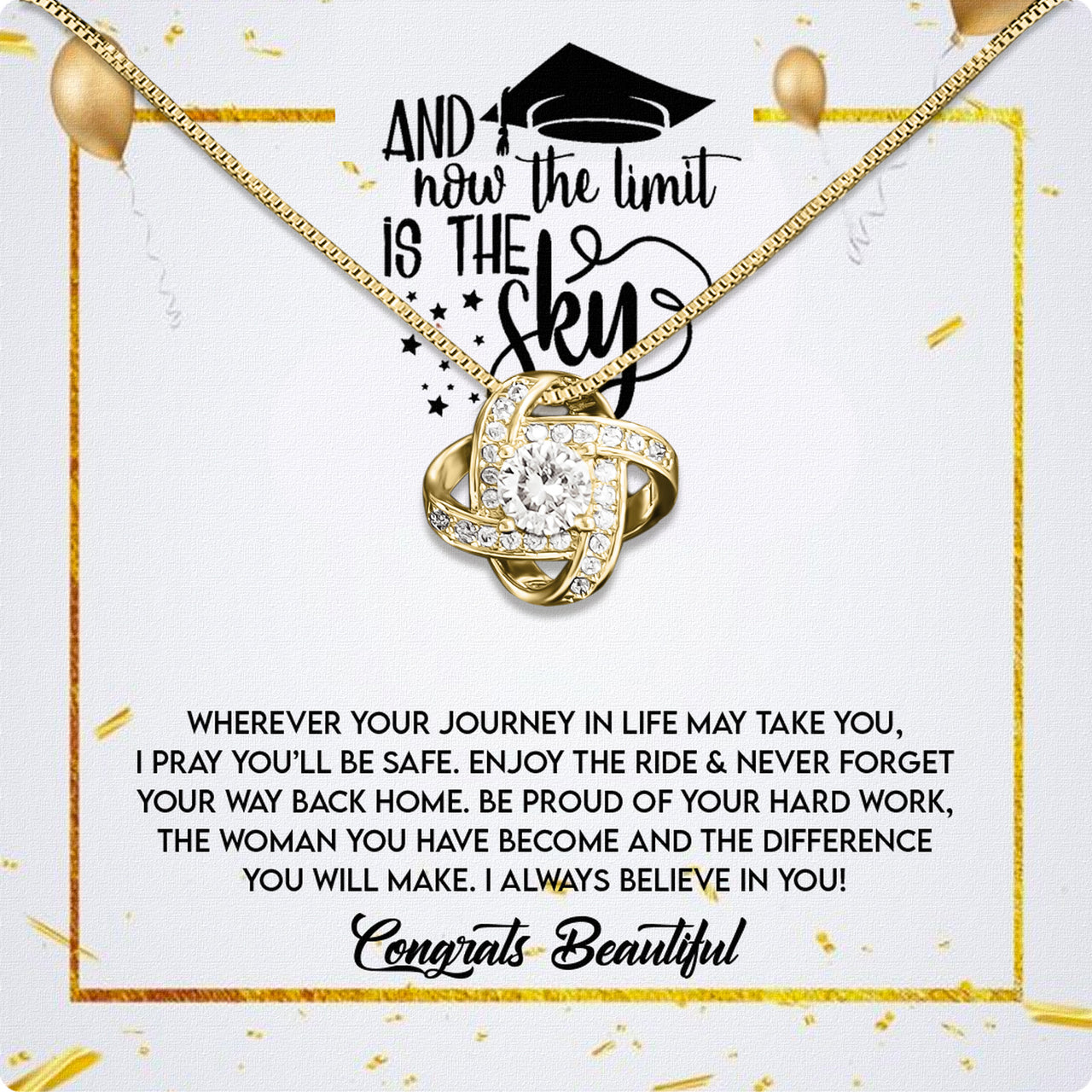 Graduation Day Personalized Message Card Necklace