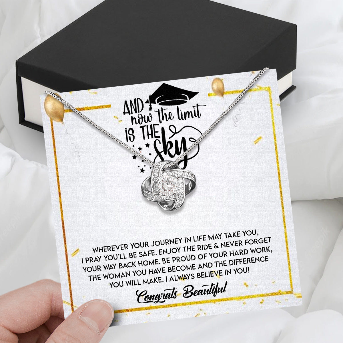 Graduation Day Personalized Message Card Necklace