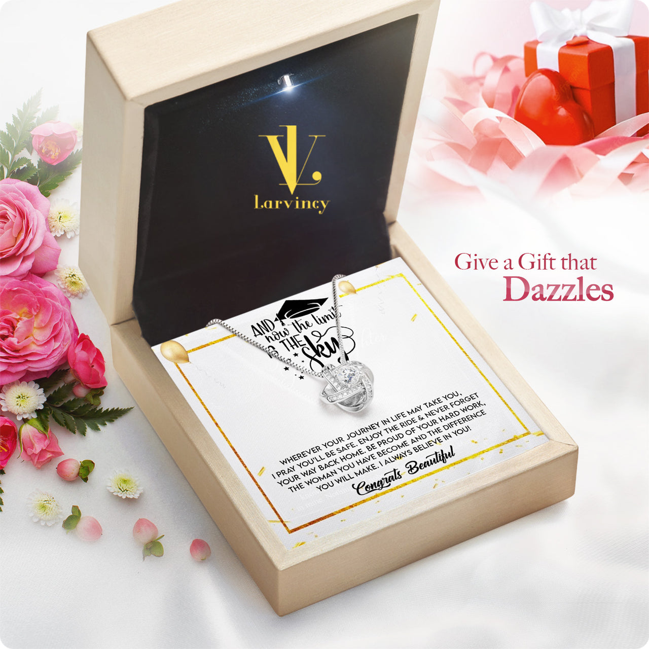 Graduation Day Personalized Message Card Necklace