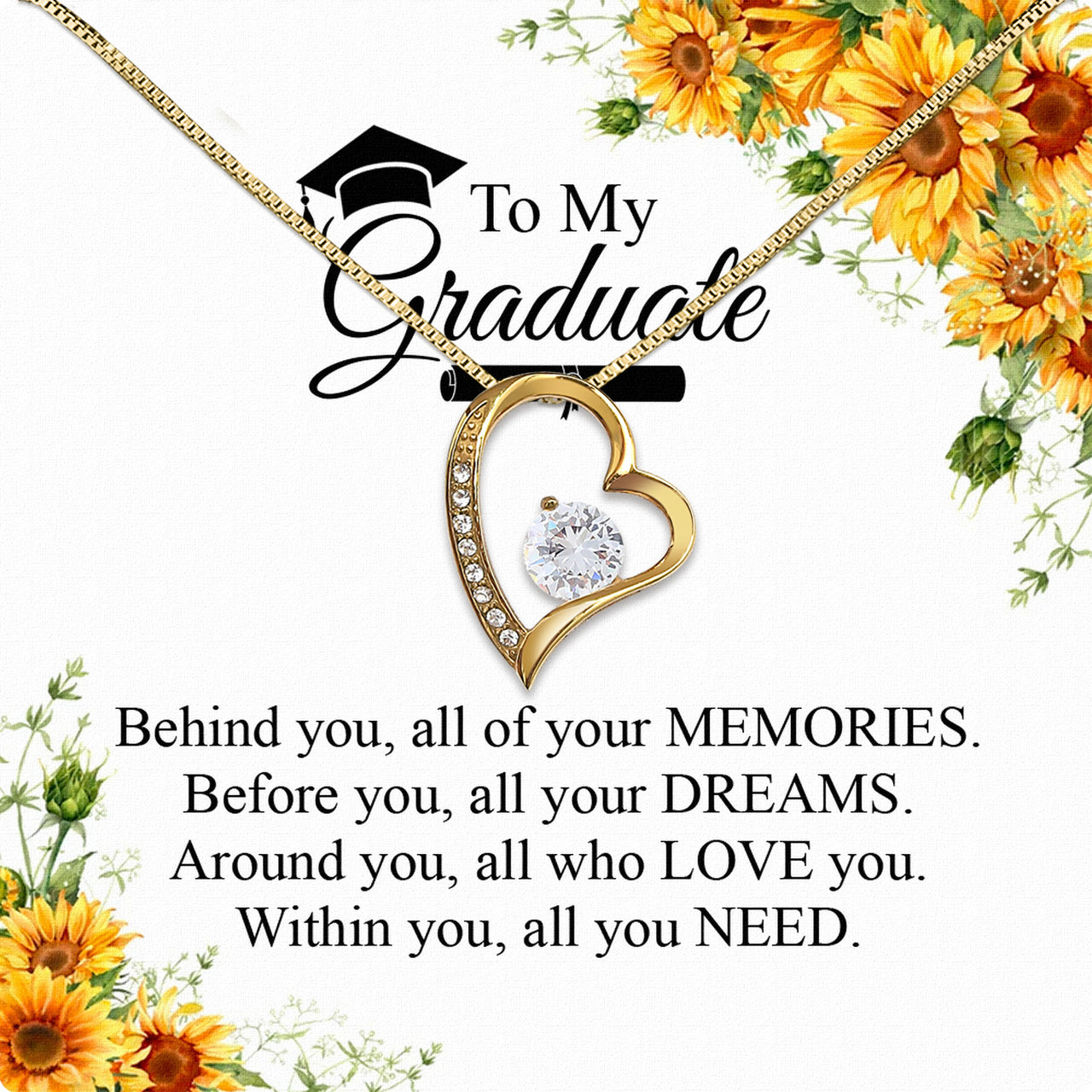 Graduation Day Personalized Message Card Necklace