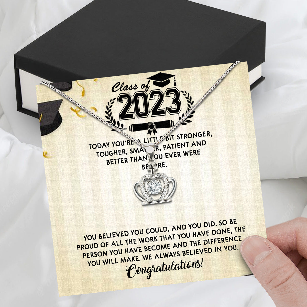 Graduation Day Personalized Message Card Necklace