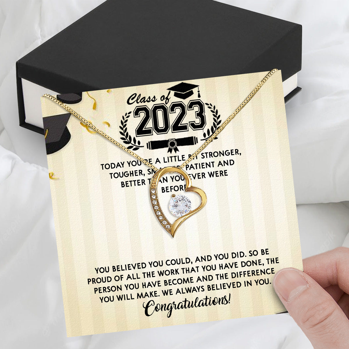 Graduation Day Personalized Message Card Necklace