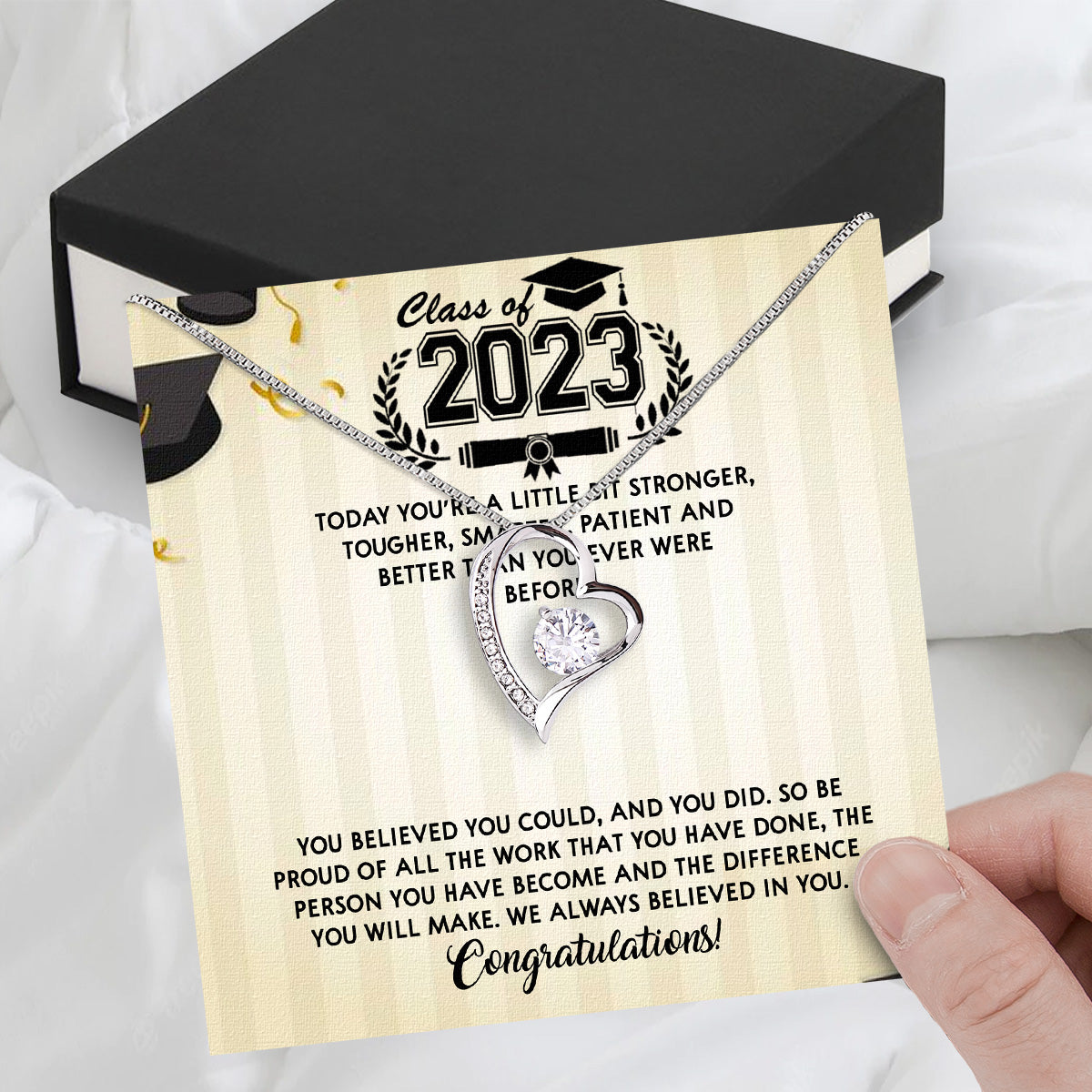 Graduation Day Personalized Message Card Necklace