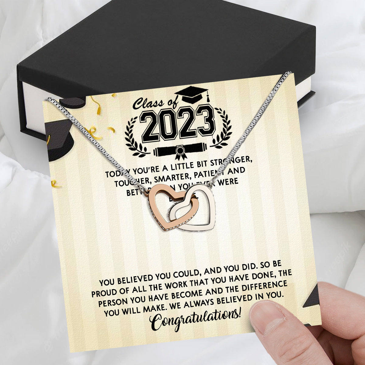 Graduation Day Personalized Message Card Necklace