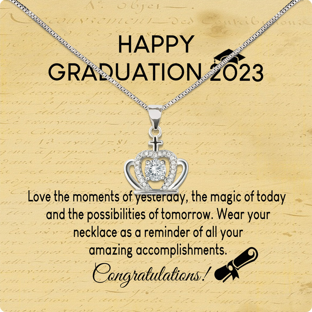 Graduation Day Personalized Message Card Necklace