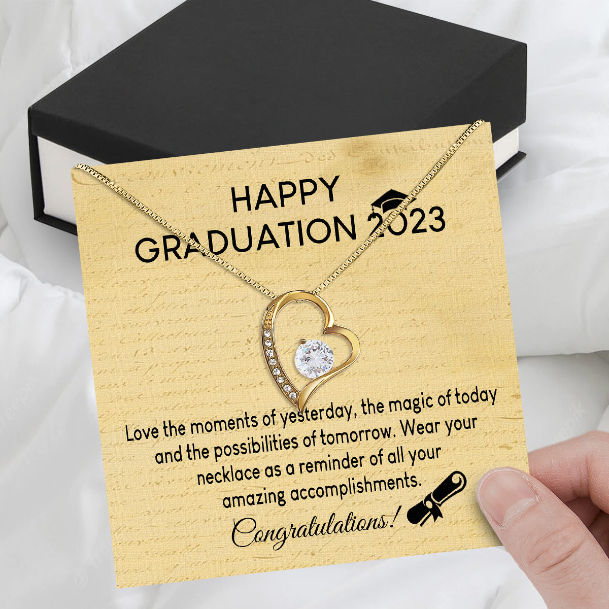 Graduation Day Personalized Message Card Necklace