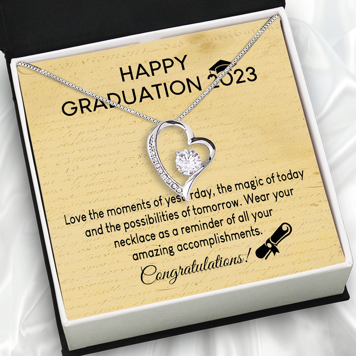 Graduation Day Personalized Message Card Necklace