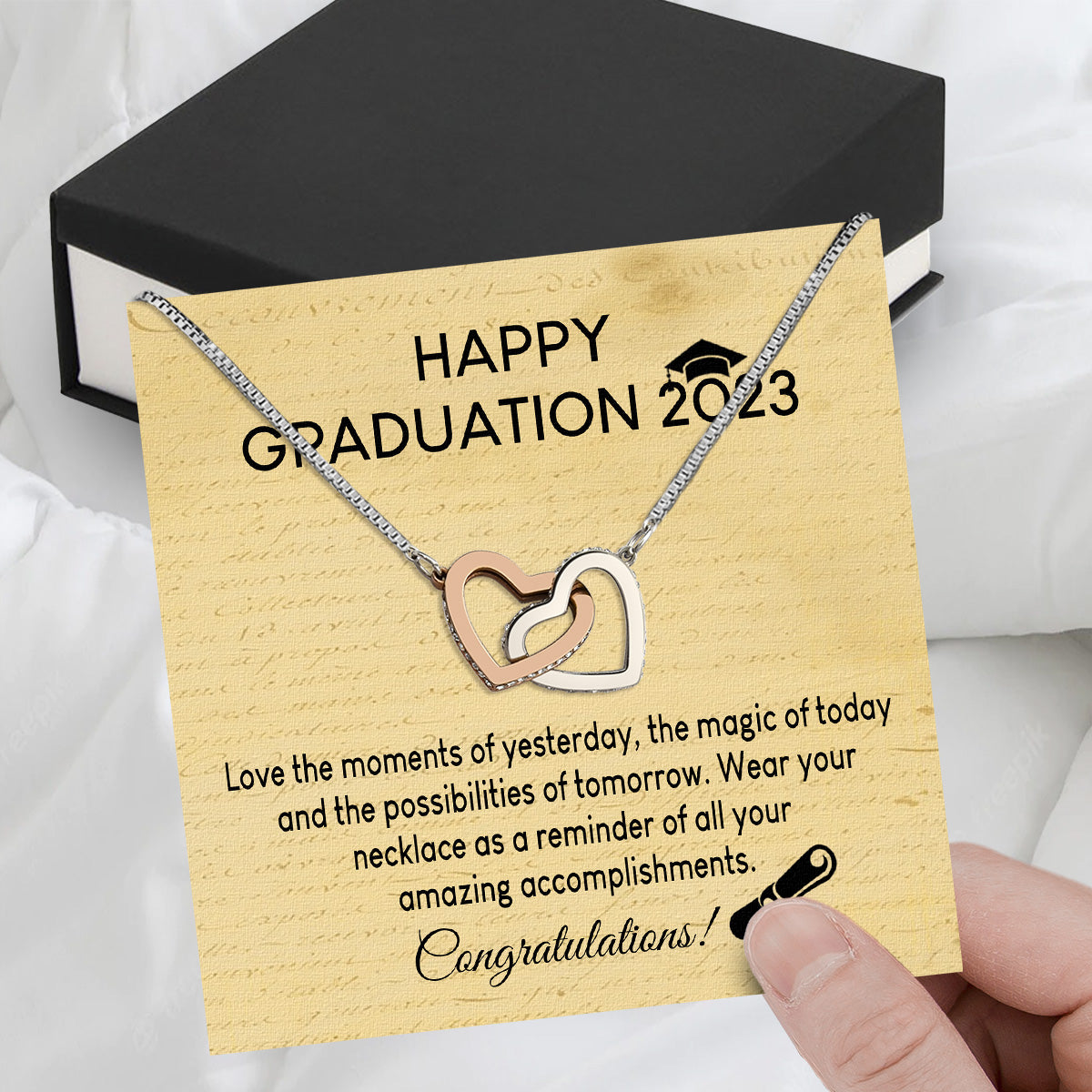 Graduation Day Personalized Message Card Necklace