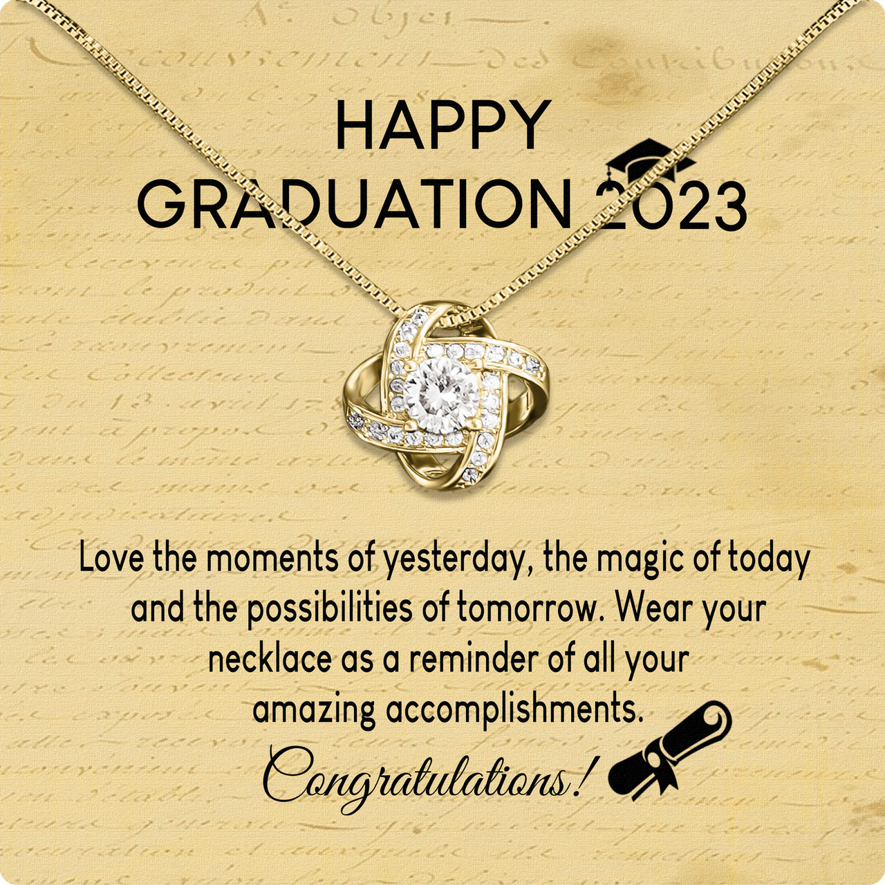 Graduation Day Personalized Message Card Necklace