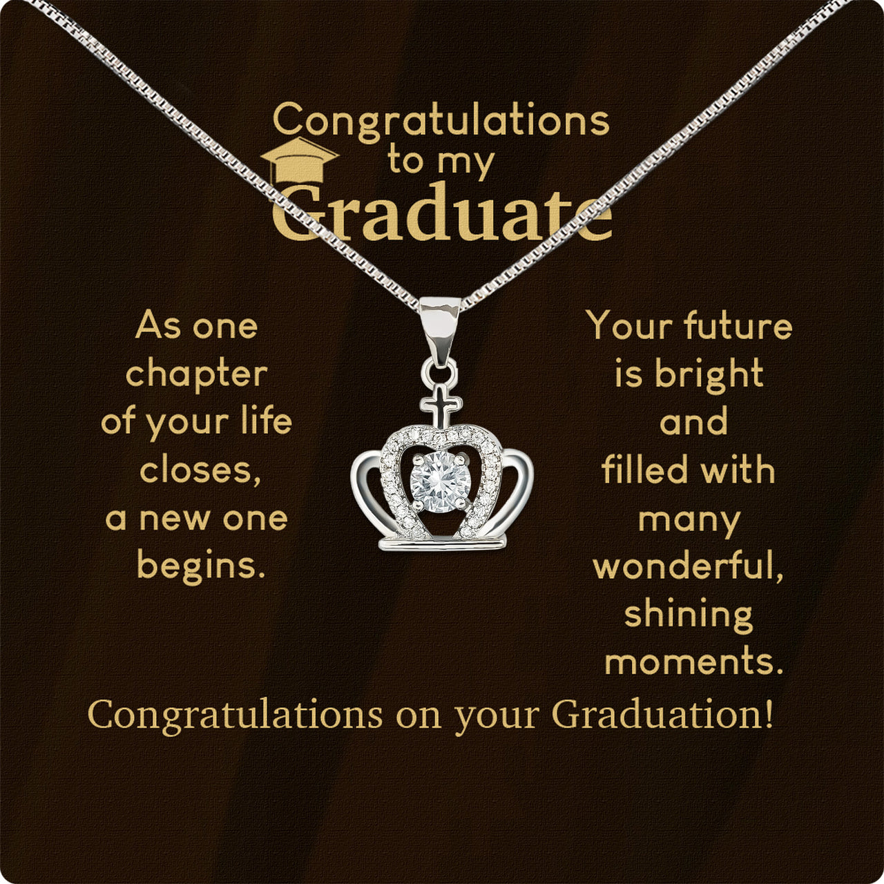 Graduation Day Personalized Message Card Necklace