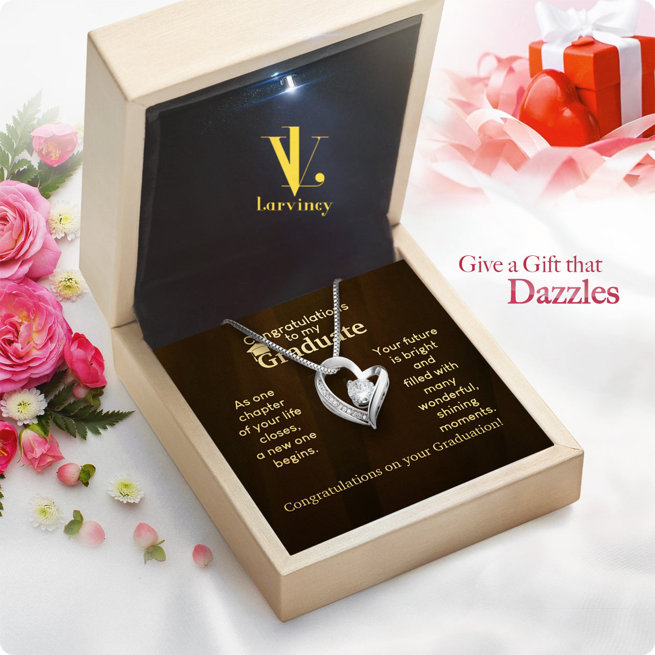 Graduation Day Personalized Message Card Necklace