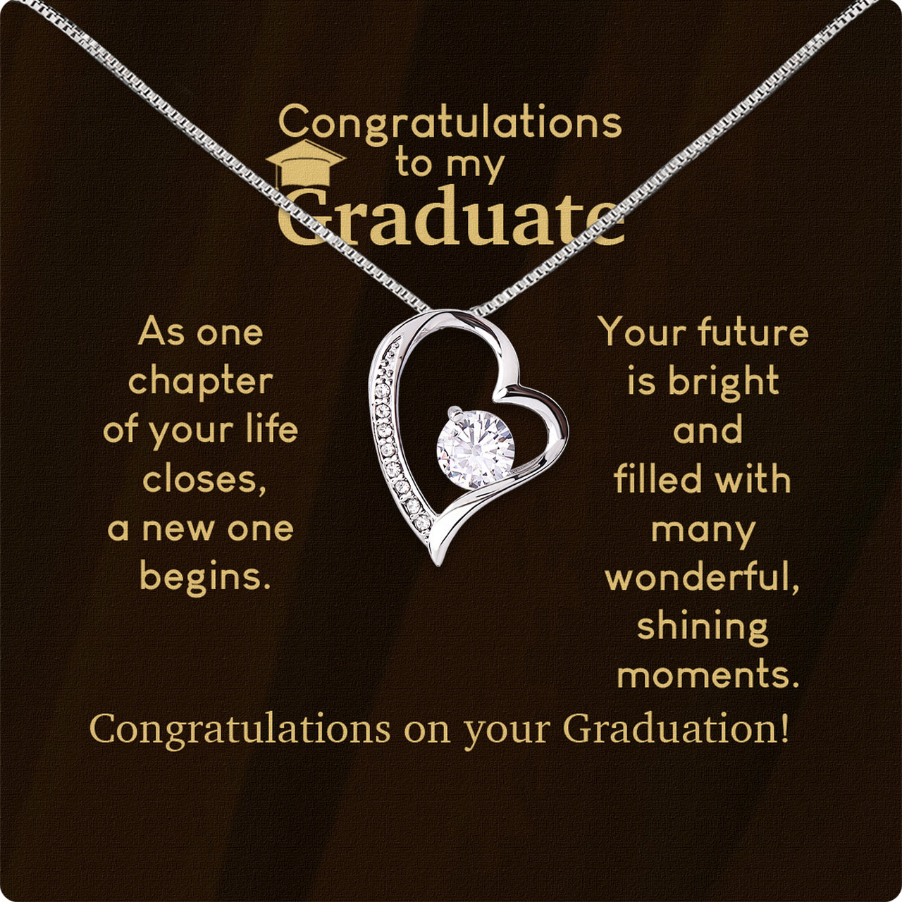 Graduation Day Personalized Message Card Necklace